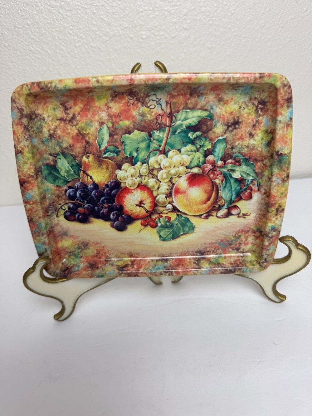 Little Metal Tray "Fruit " from England Daher Decorated Ware